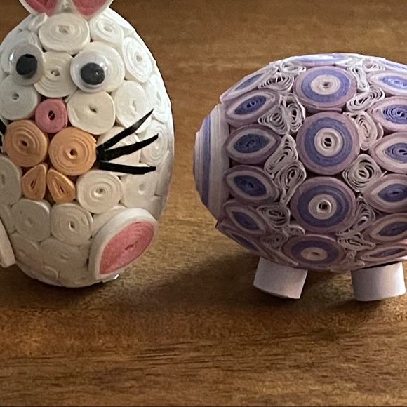 Quilled Bunny and Lamb Figurines - Picture 7 of 14